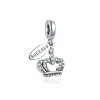 Para Pandora Charms Autênticos 925 contas de prata Pendente Esmalte Princesa Balão Charm Castle Bead