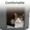 Pet House Soft Comfortable Dog Kennel Cat Cave Beds For Indoor Cats Cute Cat Hut Covered Kitten Bed