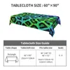 Table Cloth Blue Green Leopard Animal Tablecloth Print Picnic Polyester Cover Vintage Protection Custom