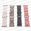 Pulseira de relógio de luxo para Apple Smart Straps iwatch Strap 7 3 4 5 6 Series 42mm 41mm 40mm 45mm Fashion G Lychee Pattern Letter Leather Bracelet Men Women