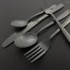 Dinnerware Sets 24pcs Matte White Gold Cutlery Set Stainless Steel Tableware Dessert Fork Tea Spoon Knife Silverware Kitchen Flatware