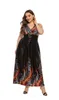 Abiti casual Donna Estate Abito con scollo a V Stampa floreale Boho A-Line Beach Elegante Plus Size Maxi Robe Resort Gonna Party Disco Costume 5X