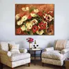 Scenic Landscape Art Spray of Anemones Pierre Auguste Renoir Artwork on Canvas Handmade Modern Bedroom Decor