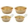 Bols 4 Pcs Riz Japonais Petit Cornichon En Acier Inoxydable Verre Style Coréen Soupe Salade Multi-fonction Bol