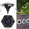 Solar Hexagonal 6LED Begravd Lampa Innergård Trädgård Vattentät Villa Golvljus Dekorativt Landskap Steg