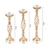 Candle Holders Gold Silver Metal Candlestick Flower Stand Vase Table Centerpiece Event Rack Road Lead Wedding Decor