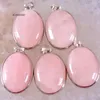 Pendentif Colliers Femmes Bijoux Cadeau Pierre Naturelle Cabochon Perle Ovale Cristal De Quartz Rose Pour Collier 1 Pcs K663