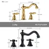 Bathroom Sink Faucets European Style Full Copper Double Handle Split Three-hole Faucet Basin And Cold Water Light Luxury Gold Wash BasinTap
