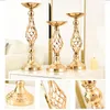 Candle Holders Gold Silver Metal Candlestick Flower Stand Vase Table Centerpiece Event Rack Road Lead Wedding Decor