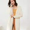 Cardigan lavorato a maglia da donna Cappotto lungo da donna Tinta unita Esterno Maglione a maniche lunghe allentato Slim Fit Versione coreana Autunno e inverno