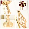 Candle Holders Gold Silver Metal Candlestick Flower Stand Vase Table Centerpiece Event Rack Road Lead Wedding Decor