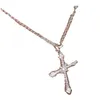 Pendentif Colliers Croix De Flocon De Neige Pour Les Femmes Iced Out Pendentifs Tendance 2023 Cubique Zircone Argent Couleur Chaîne Ras Du Cou Sur Le Cou Bijoux 47