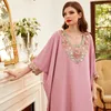 Ethnic Clothing Pink Abaya Dubai Muslim Fashion Hijab Satin Dress Turkey Islam Dresses For Women Robe Longue Ramadan Eid Mubarak Djellaba