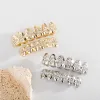 Hip Hop Tänder Grillz Set Rap Smycken Runda Diamond Cross Diamond Mouth Body Smycken