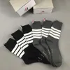 Männer Socken 2022 Mode Luxus Neue TB Socken Männer Frauen Baumwolle Gestreiften Casual Crew Socken Hip Hop Medium Socken mittelrohr Ins 6 Paar