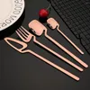 Dinnerware Sets 24Pcs Style Silver Cutlery Set 304 Kitchen Stainless Steel Knife Fork Spoon Flatware Tableware Of Dishes