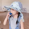 Hair Accessories Outdoor Summer Hat For Kids Children Sun Neck Ear Cover Protection Beach Caps Boy Girl Flap Cap