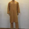 Roupas étnicas 2 pçs Homens Islâmicos Tops Conjunto de Calças Dubai Jubba Daffah Dishdasha Arábia Saudita Thobe Thawb Thoub Emirados Árabes Unidos Robe Muçulmano Kaftan Abaya