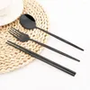 Dinnerware Sets 16Pcs Chopsticks Knife Fork Spoon Cutlery Set Green Gold Luxury Stainless Steel Flatware Korean Tableware