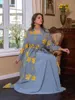 Etnische Kleding Abaya Dubai Turkije Mesh Gewaad Suits Ramadan Eid Moslim Vrouwen Geborduurde Jurk Islam Arabische Vrouwelijke Kaftan Marokko Jurken