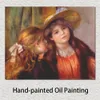 Reprodução de pintura a óleo Pierre Auguste Renoir de alta qualidade duas meninas arte em tela artesanal paisagem decoração de casa quarto