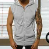 Débardeurs pour hommes classique hommes musculation à capuche gilet haut 3D coupe manteau sans manches sweat sport