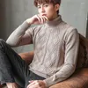 Męskie swetry DIMI Ciepły najniższy Płaszcz na co dzień Sueter Hombre Czysta bawełna Sweter z golfem Mężczyźni Zima Koreański Vintage Plus Aksamitny zagęszczony