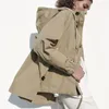 Vestes pour femmes printemps et été femmes haut boutonné tapisserie d'ameublement ample à capuche Parka Cargo veste pour femmes