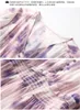 2023 Summer Purple Print Panelled Silk Dress 1/2 Half Sleeve V-Neck Buttons Midi Casual Dresses C3Q04 Plus Size XXL 5060