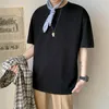 Men's Suits NO.2 A1423 Plus Size Mens T-shirts Male Tops Tees Summer Tshirt Short Sleeve Cotton Loose Fitted Oversize 4XL Plain Solid