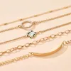 Link Bracelets 5 Pcs/set Butterfly Bracelet Fashion Leaf Heart Chain Crystal Circle Bangle Hand Jewelry For Female