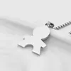 펜던트 목걸이 귀여운 낙서 그림 만화 유령 비뚤어진 머리 애호가 커플 스틱 맨 보석을위한 스테인리스 스틸
