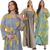 Etnische Kleding Abaya Dubai Turkije Mesh Gewaad Suits Ramadan Eid Moslim Vrouwen Geborduurde Jurk Islam Arabische Vrouwelijke Kaftan Marokko Jurken