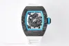 ZF RM055 watch high-tech crystalline carbon fiber limited edition case fine sandblasted grade 5 titanium as the base and bridge of the skeleton Wristwatches