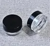 100pcs Food Grade Non-Stick 3ml 5ml Glass Jar Tempered Glass Container Wax Dab Jar Dry Herb Container with Black Lid