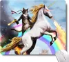 Funny Cute Cat Dressed as Rambo with Riding a Glowing Red Eyes Fire Breathin Mouse Pad