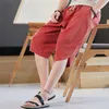 Shorts pour hommes coton été décontracté ample lin sarouel Joggers mollet longueur Hip Hop mâle Style chinois pantalon