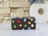 Designer wallet Womens JULIETTE Multicolor PAINTED DOTS Zippy Coin Purse Card Key Holder Pouch Accessoires Wallet