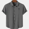 Dress Casual Social Oversize Short Sleeve Shirt for Men New in Tops Men's Costume 2023 Husband Masculina Slim Fit Solid Color Camisa