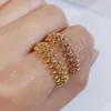 klassieke clash de ring verlovingsringen voor vrouwen sieraden ontwerpers 18K stijgen goud zilver kogel ringen mannen diamant mossanite sieraden partij huwelijkscadeau maat 5-10