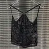 Women's Tanks Tank Top 2023 Summer Korean Fashion Hollow Out Sequin Embellished Decoration Knit Sleeveless Y2k Corset Vest