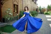 Elegant Off The Shoulder A Line Prom Dresses Satin Sexy High Split Floor Length Women Formal Occasion Party Gowns Plus Size Second Reception Evening Dress CL2570