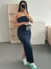 Dress New Denim Dress Chic Elastic Tube Top Tight Dresses Women 2023 New Summer Fashion Party Street Joker Youth Clothes