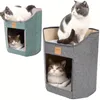 Pet House Soft Comfortable Dog Kennel Cat Cave Beds For Indoor Cats Cute Cat Hut Covered Kitten Bed