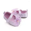 Premiers marcheurs bébé filles chaussures à semelle souple intérieur princesse dentelle arc anti-dérapant berceau pour bébé tout-petit petit