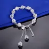 Link Bracelets Special Offer Fashion 925 Stamp Silver Color Bracelet For Woman Elegant Hollow Ball Chain Fine Luxury Jewelry Wedding Party