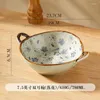 Bowls The Cow Household Noodle Bowl Ceramic Soup With Handle Salad Pasta Kitchen Tableware Microwave Oven Bakware