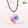 Pendant Necklaces Dry Pressed Flower Clavicle Chain Glass Charm Choker For Women Unique Jewelry