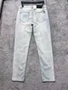 Herr jeans designer lyxiga män tryckte jeans enkla smala bokstäver high street stretch jean rak ben casual byxor hszx nf1n