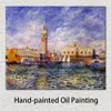 Handgjord canvaskonst Pierre Auguste Renoir Målning The Doges Palace 1881 Village Landscape Artwork Badrumsinredning